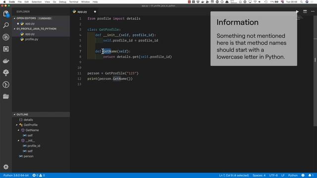 Refactoring Python Code: Profile Class смотреть онлайн