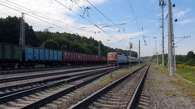 ЧС7-017 с поездом №206 Белгород-Москва | Ясная Поляна смотреть онлайн