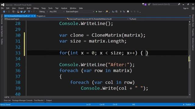 rotate nxn matrix to left in c# смотреть онлайн