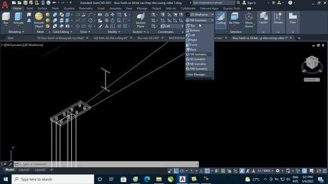Vẽ 3D AutoCAD thiết kế kết cấu thép nhà xưởng -1 смотреть онлайн