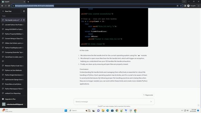 Python about file handle limits on OS смотреть онлайн