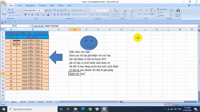 ĐÁNH SỐ THỨ TỰ EXCEL -C1-P5 смотреть онлайн
