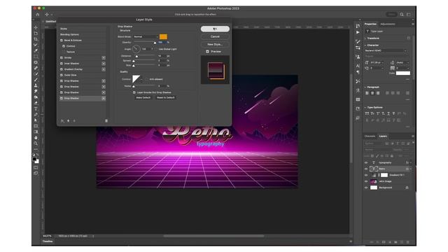 80s RETRO TEXT EFFECT | ADOBE PHOTOSHOP TUTORIAL смотреть онлайн