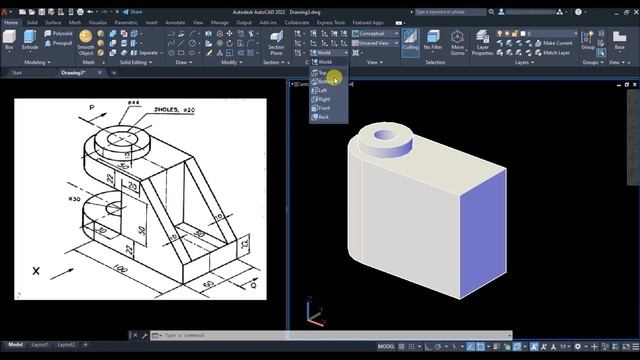 AutoCAD 2022 3D Modelling Drawing Tutorial AutoCAD for Mechanical Engineering смотреть онлайн