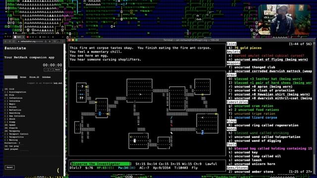 Part 1: NetHack 3.7.0 @ hardfought.org, lawful dwarven archeologist смотреть онлайн