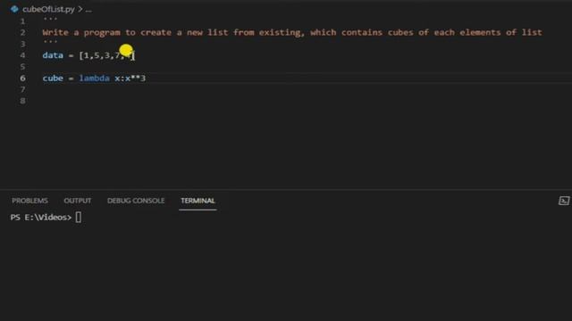 Cube of list using lambda function in Python смотреть онлайн
