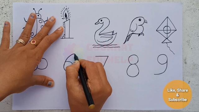 How to draw pictures from 0 to 10 | 0-10 Number easy drawing | 0 to 10 Numbers drawing with picture смотреть онлайн