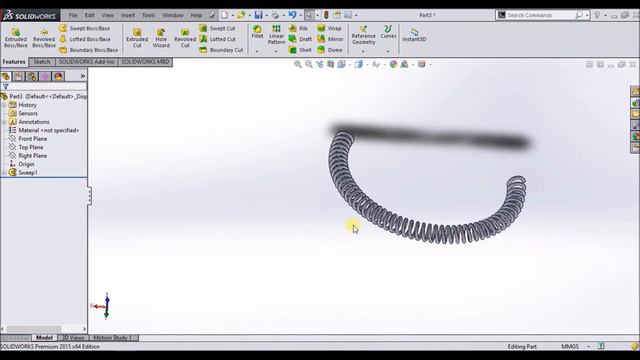 Making a Telephone Wire with Sweep command. Solidworks tutorials Lecture -12 смотреть онлайн