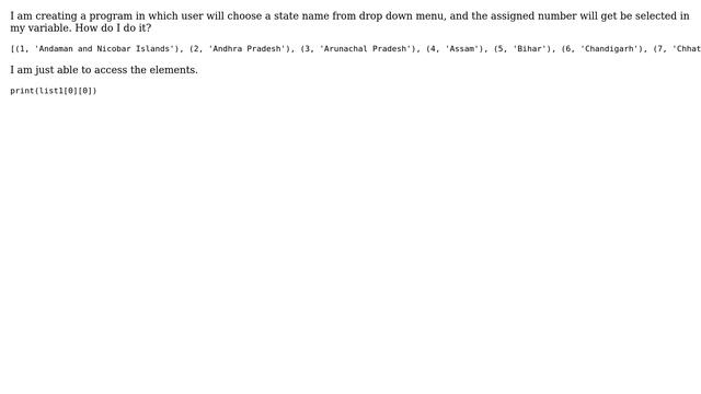 User input from a Python List and assigning into variable смотреть онлайн