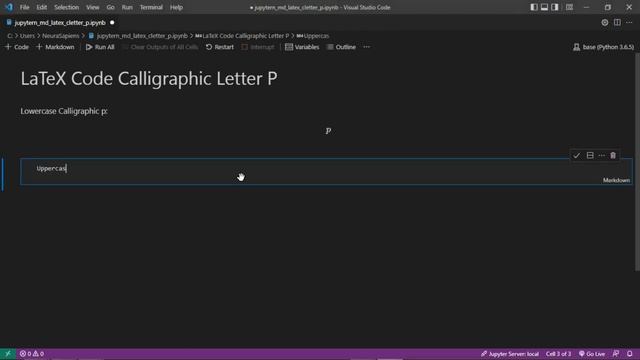 Jupyter Notebook | Markdown | LaTeX | How to Add A Calligraphic Letter P Using LaTeX Code смотреть онлайн