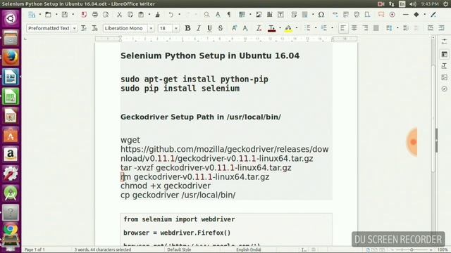 Install SELENIUM WEBDRIVER SETUP USING PYTHON in UBUNTU 16.04 |LINUX |SELENIUM PYTHON WEBDRIVER |QA смотреть онлайн