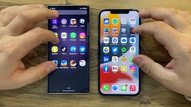 Samsung Galaxy S23 Ultra vs iPhone 12 Pro Max смотреть онлайн