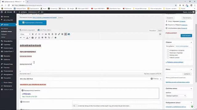 Редактирование и добавление записей блога на сайте под управлением Вордпресс смотреть онлайн