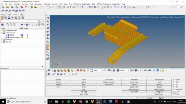 HyperMesh Tutorials HM-2010: Generating a Midsurface and HM-2020: Simplifying Geometry