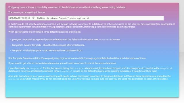 How to connect to a Postgres database without specifying a database name in PDO? смотреть онлайн