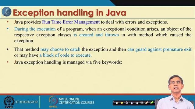 Lecture 23: Exception Handling-I смотреть онлайн