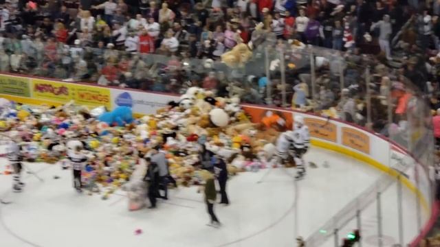 Teddy Bear Toss at the 12/2/2018 Hershey Bears Game. New World Record at th смотреть онлайн