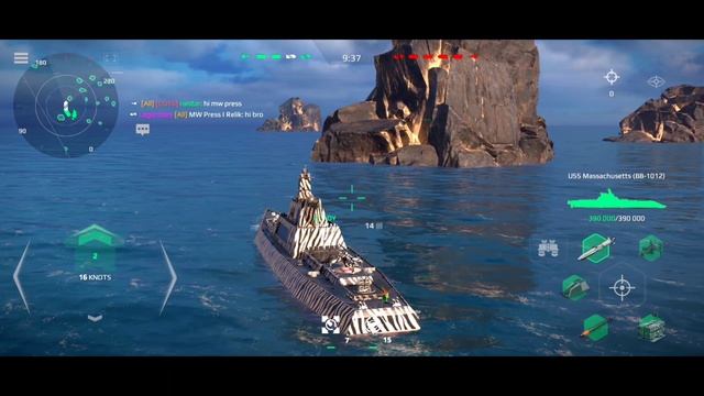 USS Massachusetts With Free Zebra Camouflage | Stone Peaks Map Gameplay - Modern Warships смотреть онлайн