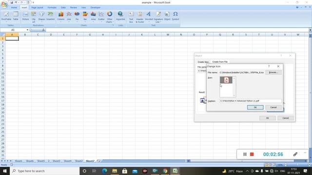 MS Excel - Inserting object files in excel (In Bengali) смотреть онлайн