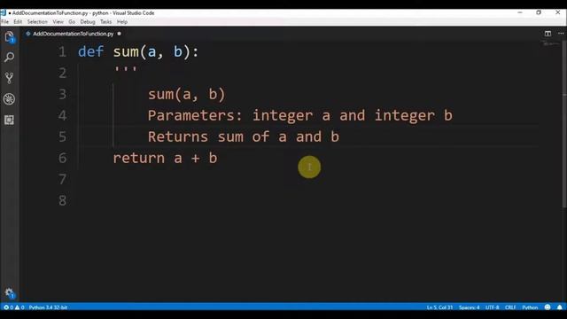 add documentation to function in python ? смотреть онлайн