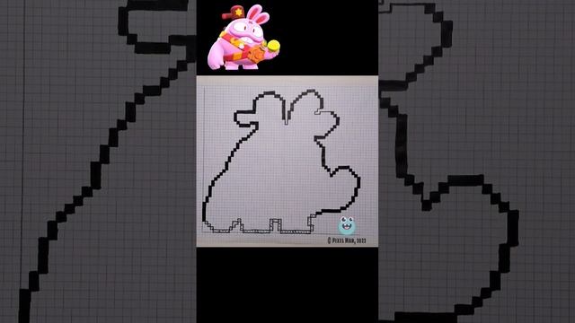 ЛУННЫЙ ЗАЯЦ СКУИК | Как нарисовать лунного зайца скуика по клеточкам | Бравл Старс | Пиксель Мен смотреть онлайн