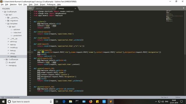 A simple CRUD operation in Django framework using python. смотреть онлайн