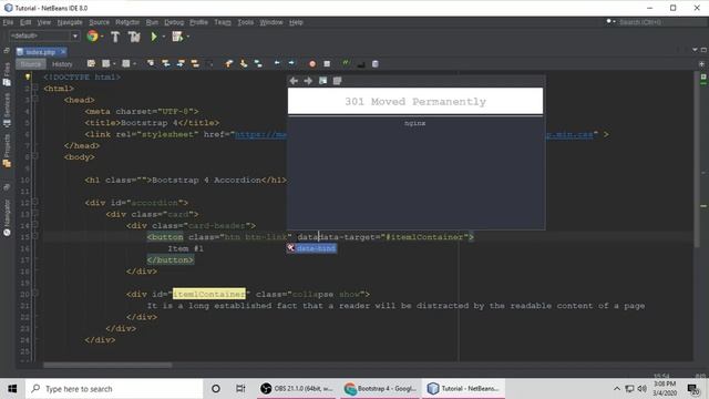 Accordion Bootstrap 4 смотреть онлайн