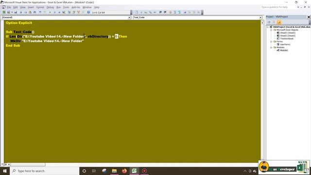 How to Make New Folder Through Excel VBA Code смотреть онлайн