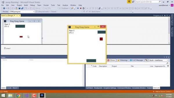 Simple Ping Pong Game in C#