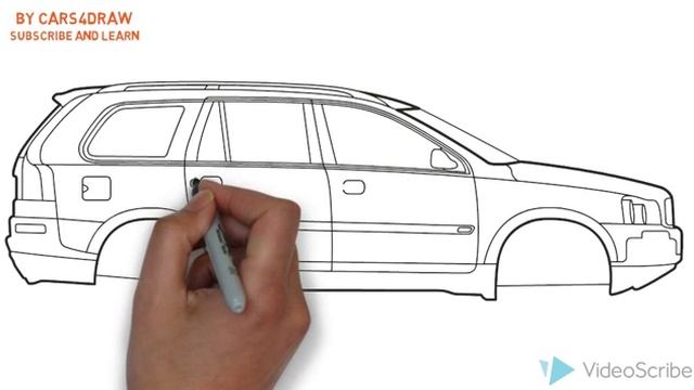 How To Draw A Volvo XC90 / Как нарисовать Volvo XC90