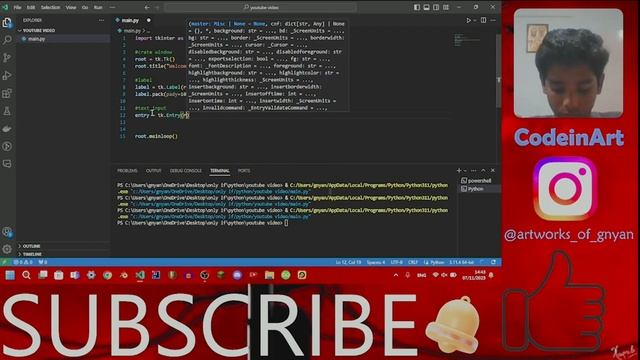 Lets make some gui using python tkinter!! | CodeinArt : 2023 | Subscribe смотреть онлайн