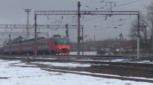 Электропоезд ЭП3Д-0047 с сообщением "Елец - Воронеж 1"
