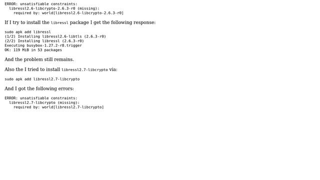 Unix & Linux: Installing php7 on alpine: missing libcrypto and libssl (2 Solutions!!) смотреть онлайн