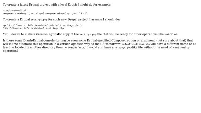 Drupal: Automating creation of a settings.php file in a version-agnostic way смотреть онлайн