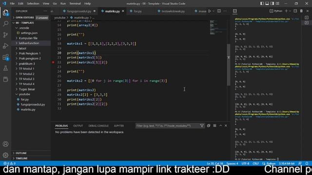 Python : List (Array & Matriks) смотреть онлайн