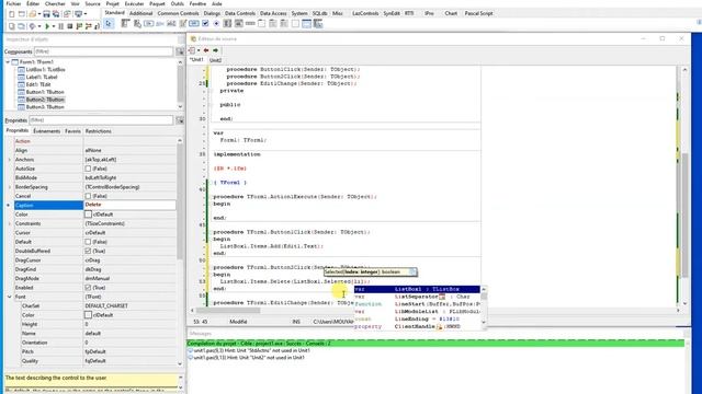 9# Lazarus Tutorial Creating a TListBox with in your program, exemple of to store Strings смотреть онлайн