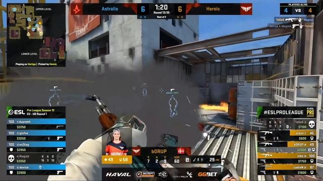 ЧЕТВЕРТЬФИНАЛ. ASTRALIS vs HEROIC. Map-1 VERTIGO. EPL SEASON 12 смотреть онлайн