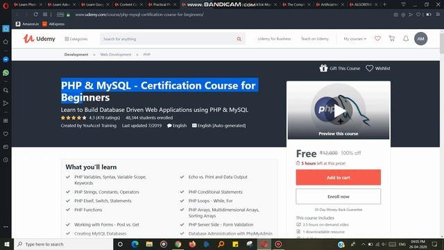 Free udemy certified course , Limited time coupons Photoshop , PHP, HTML , Tiktok смотреть онлайн