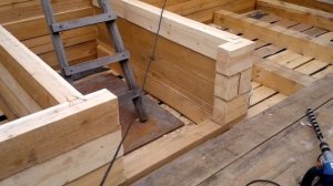 Перегородки из бруса 100x150. Partitions made of 100x150 timber.