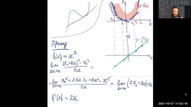 15. Производная функции (Математический анализ 1, ВШЭ-РЭШ, 2021-10-27) смотреть онлайн