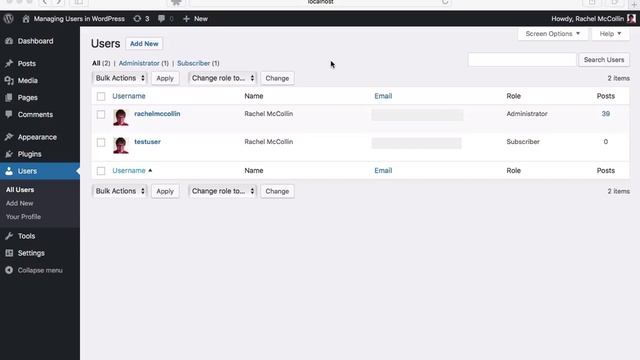 WordPress Basics: Managing Users: Introduction смотреть онлайн