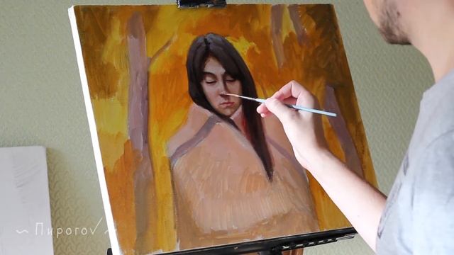 Портрет масляными красками, Алёна. Oil painting смотреть онлайн