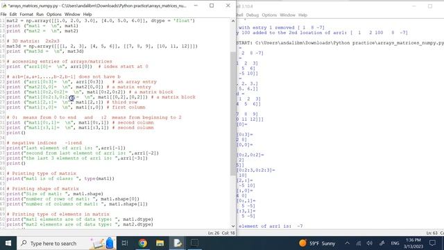 Basics of Arrays and Matrices in Numpy (create, access, insert, delete), np.arange, np.linspace, et смотреть онлайн