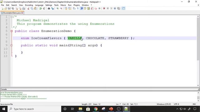 Java 1 Online, [3.07] Using Classes and Objects: Enumerated Types смотреть онлайн