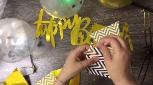 Декорация из шаров и бумажных аксессуаров из магазина Фикс Прайс//Easy Balloon Decoration