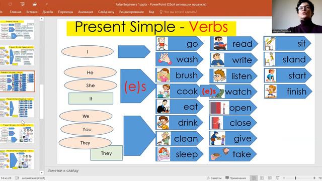 Present Simple Positive and Negative Everyday Verbs смотреть онлайн