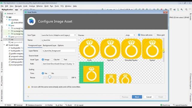 Android Studio меняем иконку смотреть онлайн