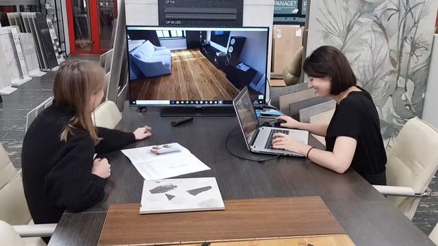 подбор напольных покрытий с клиентом на большом экране вместе с Yoltik! смотреть онлайн
