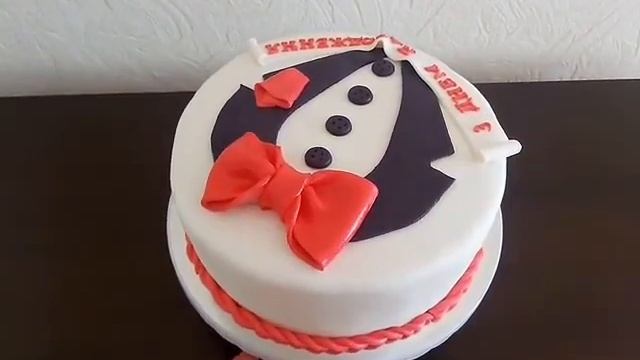 Торт для мужчины,с воротником и бабочкой. смотреть онлайн