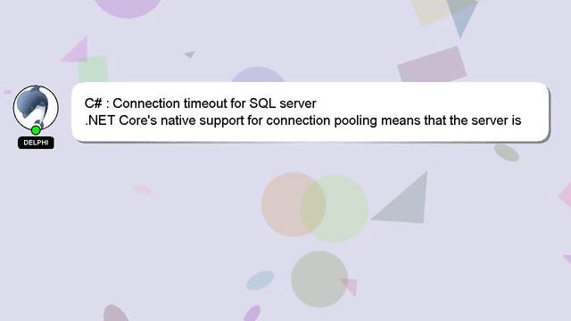 C# : Connection timeout for SQL server смотреть онлайн